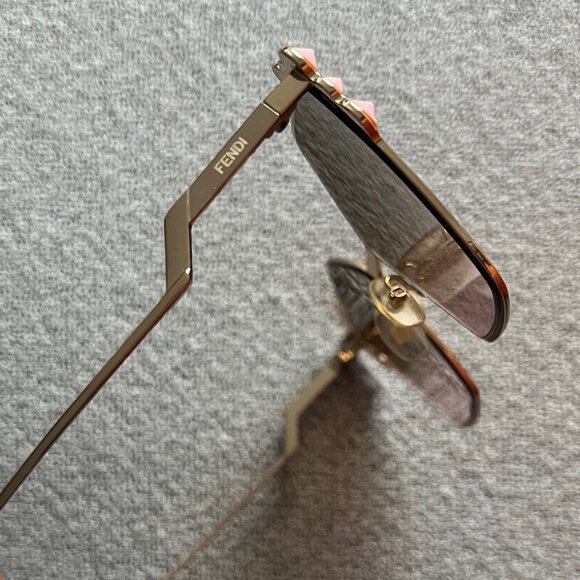 FENDI Designer Sunglasses FF0261/S Gold-Tone Metal Pink Stud Embellishments main image 12